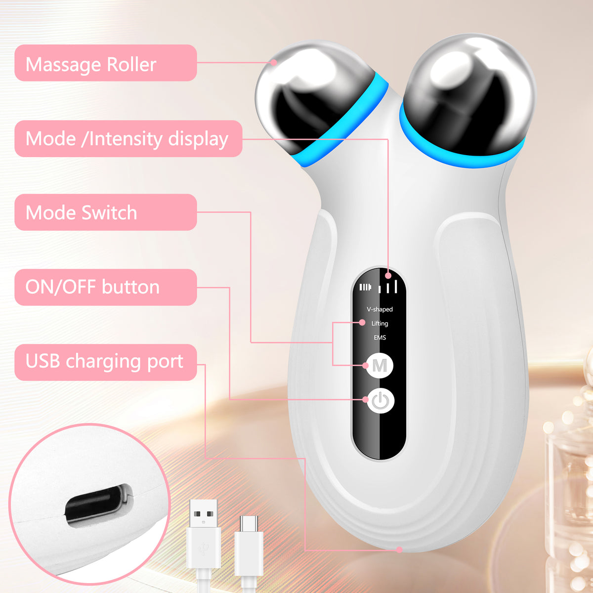 REVELA 7 Color LED Mask Red Light Therapy Skin Rejuvenation Massager 